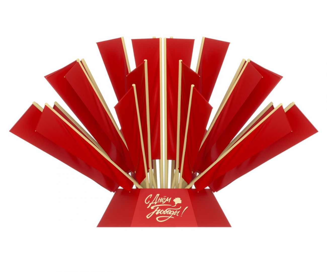 Флаговая конструкция "Гвоздика", 3550х3550х2300