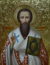 Икона Василий Великий: Духовный лидер и социальный деятель (рукописная)