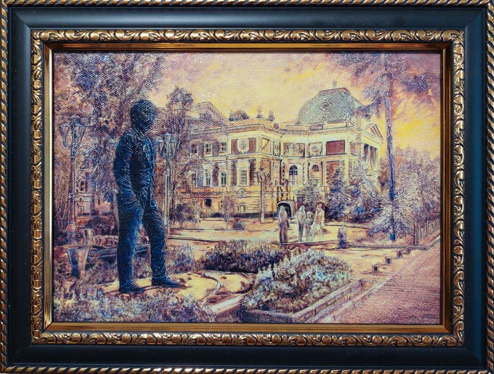 картина "Памятник А.Вампилову в Иркутске у Драмтеатра"
