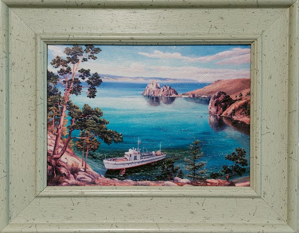 картина "Байкал, м.Бурхан (скала Шаманка)"