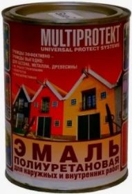 Эмаль Полиуретановая Мультипротект 0.9л Белая, Глянцевая, Универсальная для Внутренних и Наружных Работ