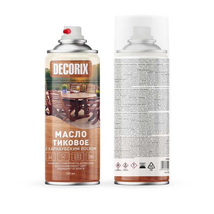 Decorix Тиковое масло с карнаубским воском, объем 520мл.