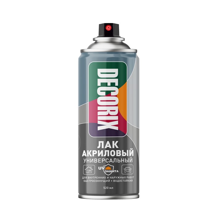 Decorix Аэрозольный лак акриловый с UV-защитой, матовый, объем 520мл.