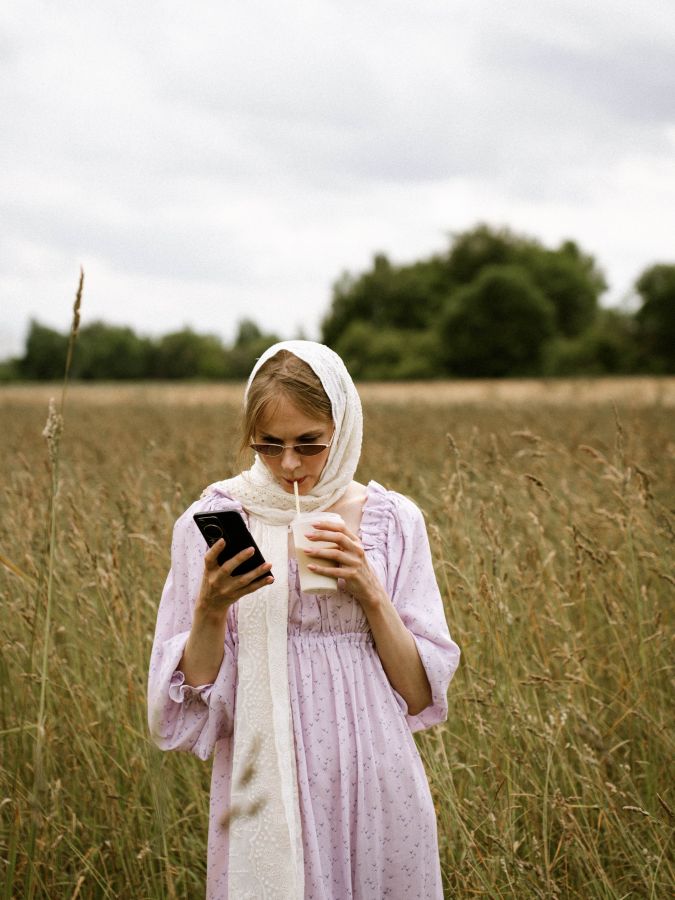 Платье Estate из бамбука сиреневое