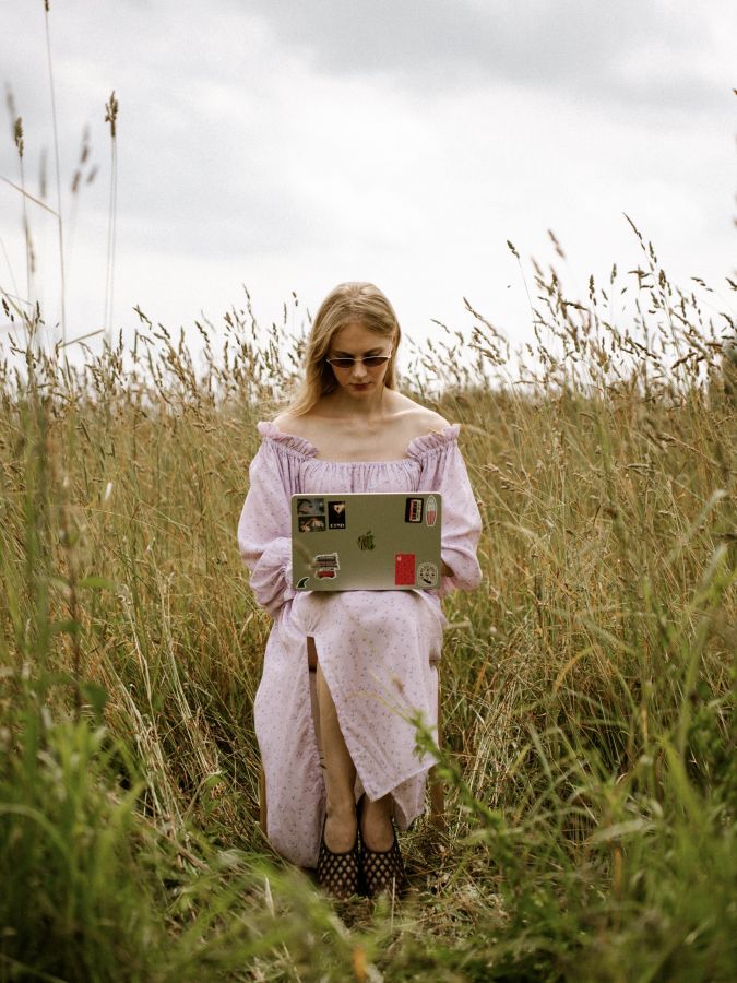 Платье Estate из бамбука сиреневое