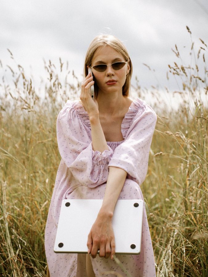 Платье Estate из бамбука сиреневое