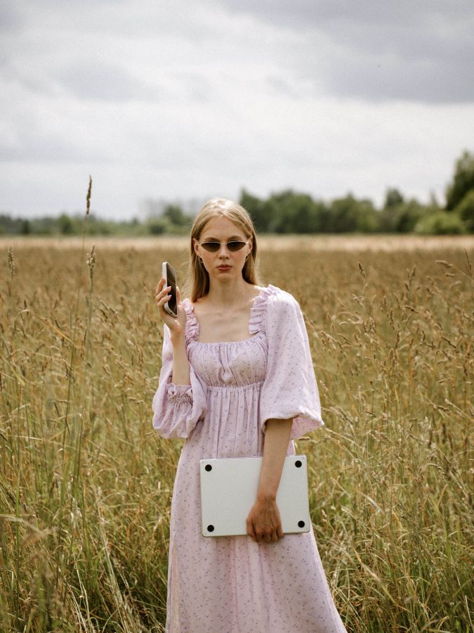 Платье Estate из бамбука сиреневое