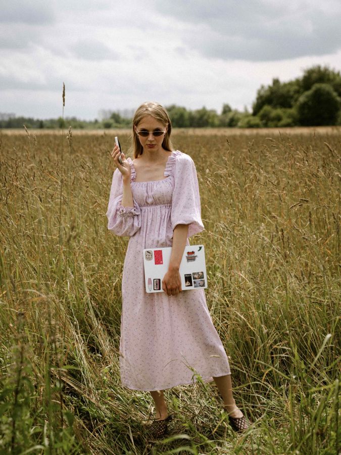 Платье Estate из бамбука сиреневое