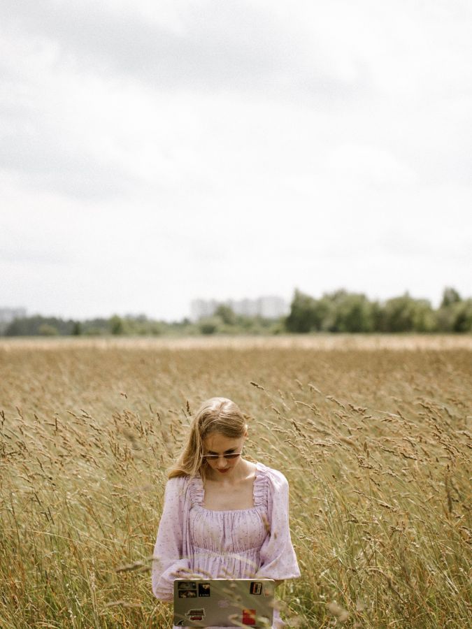 Платье Estate из бамбука сиреневое