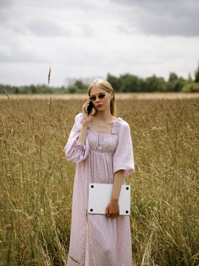 Платье Estate из бамбука сиреневое