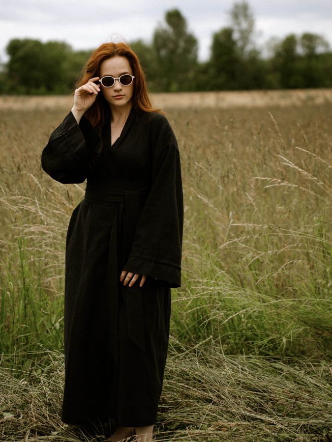 Кимоно из крапивы черное