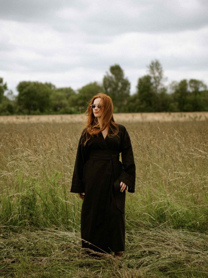 Кимоно из крапивы черное