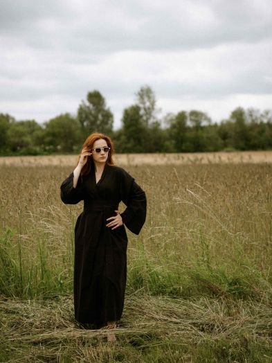 Кимоно из крапивы черное