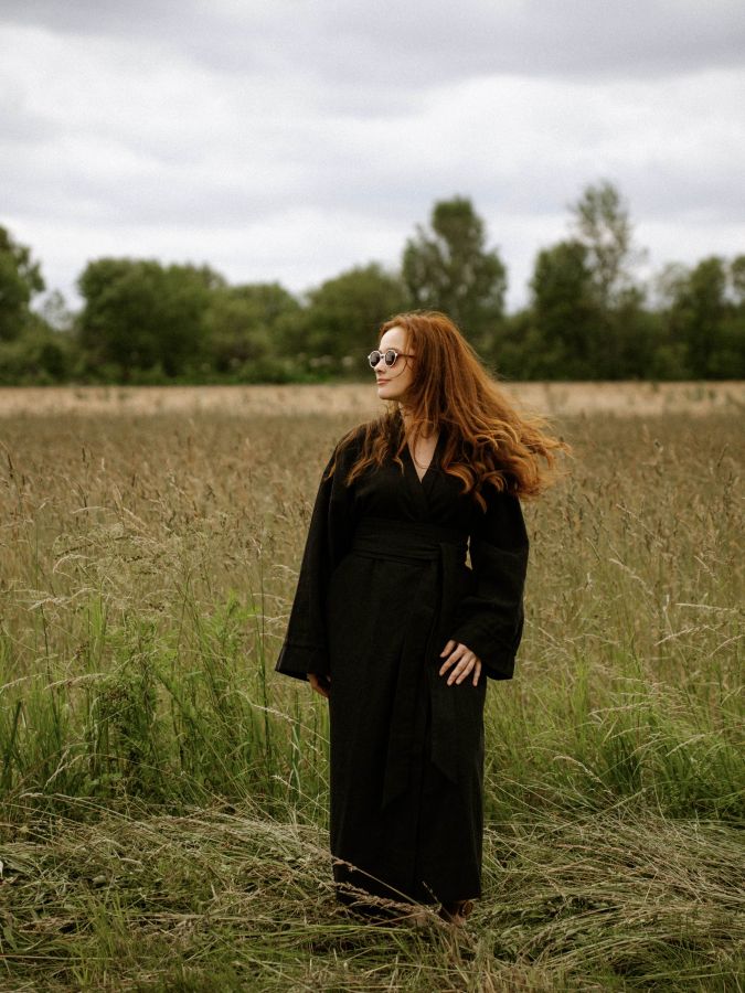 Кимоно из крапивы черное