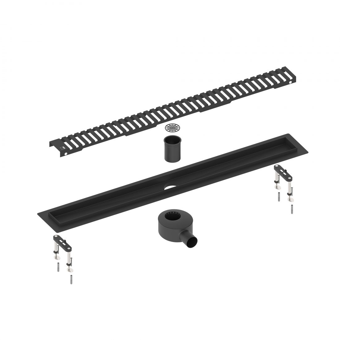 Душевой лоток TIMO Drain System 600 с вставкой lines", Чёрный (DS230106/03)"