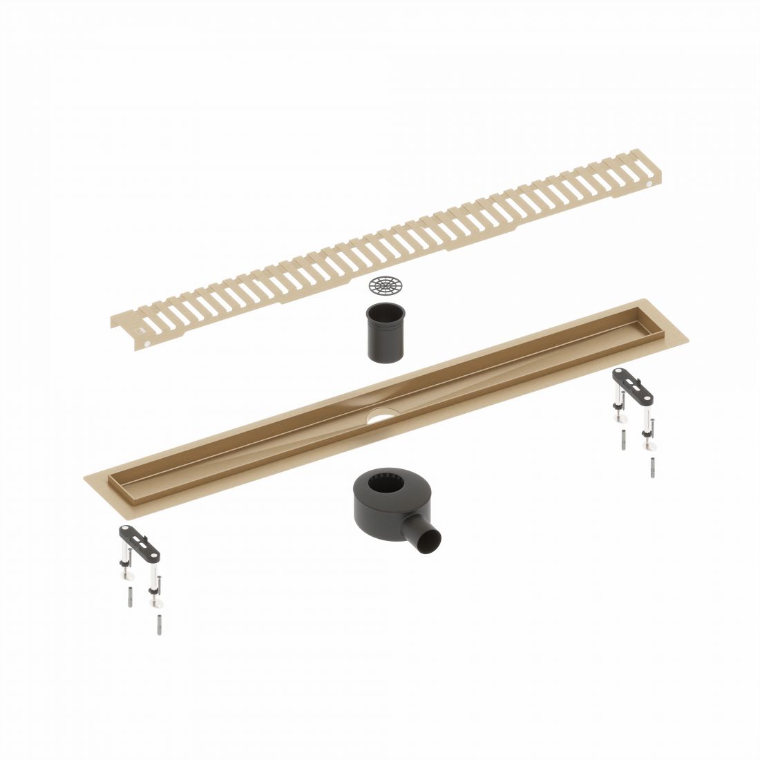 Душевой лоток TIMO Drain System 700 с вставкой lines", Золото матовое (DS230107/17)"