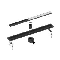 Душевой лоток TIMO Drain System 900 с двусторонней панелью plate" под плитку, Чёрный (DS230209/03)"
