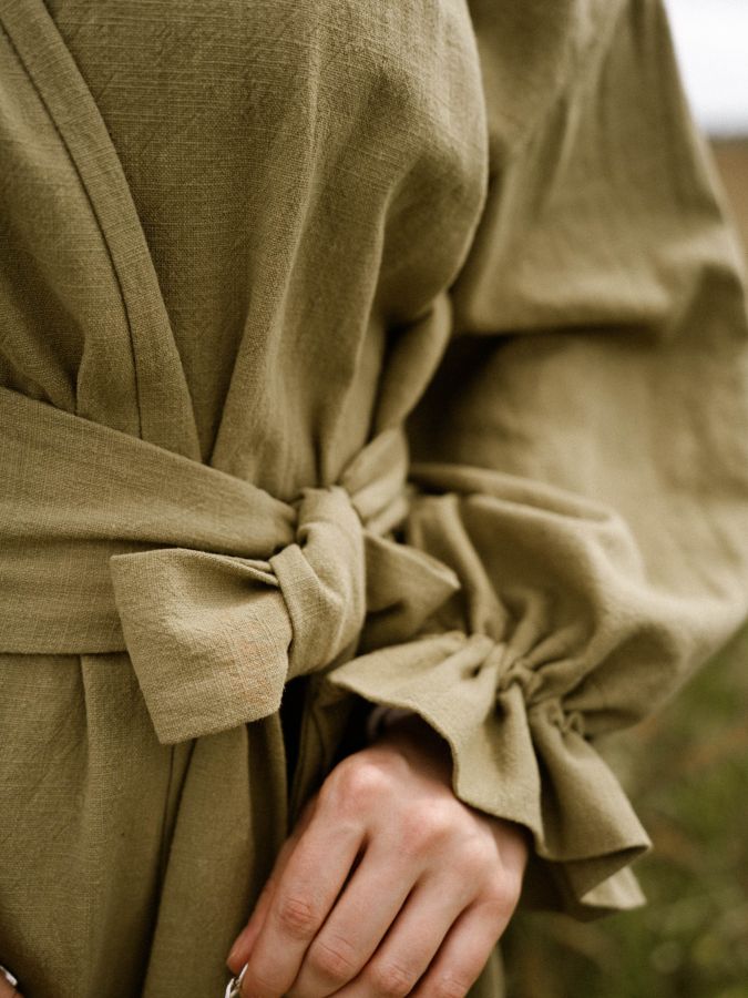 Жакет кимоно из крапивы травяной с регулируемыми рукавами