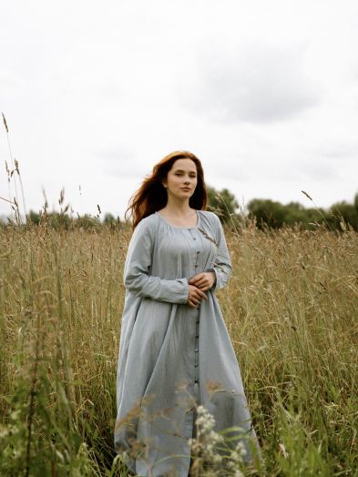 Платье Foresta из хлопка голубое