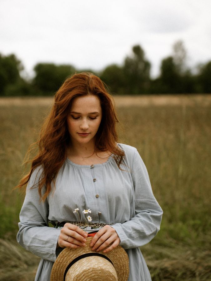 Платье Foresta из хлопка голубое