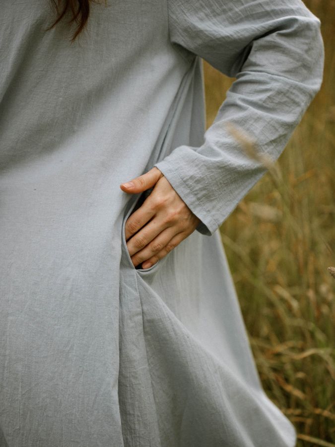 Платье Foresta из хлопка голубое