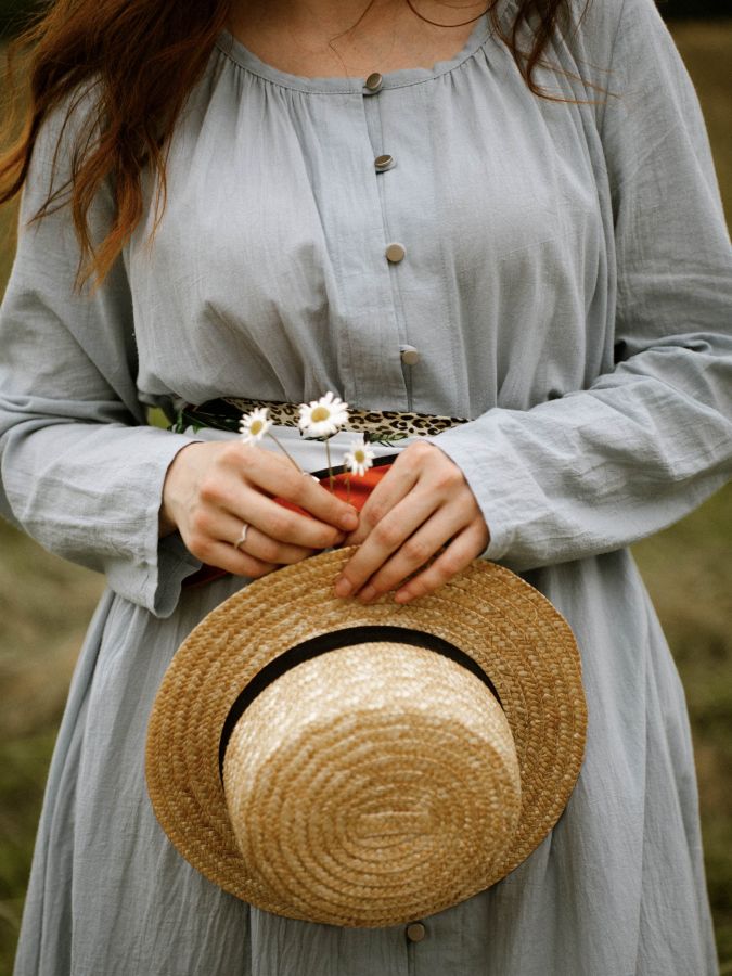 Платье Foresta из хлопка голубое