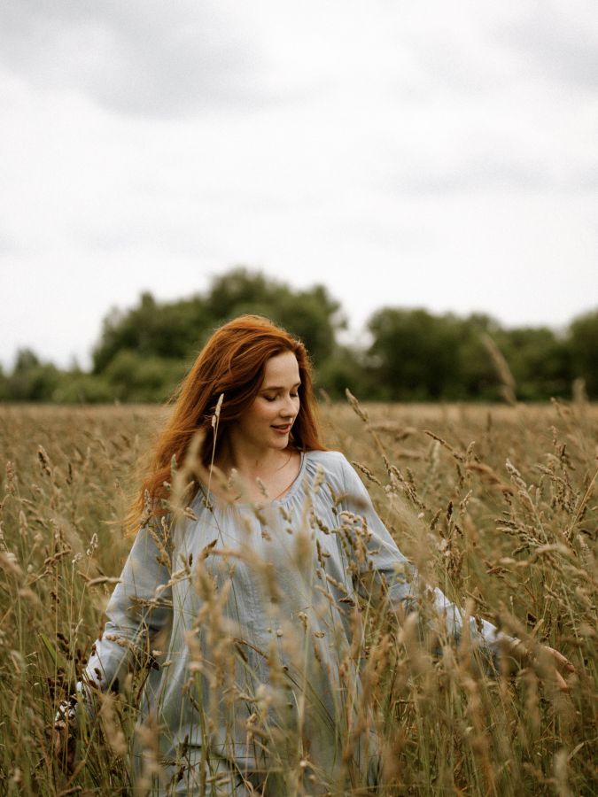 Платье Foresta из хлопка голубое