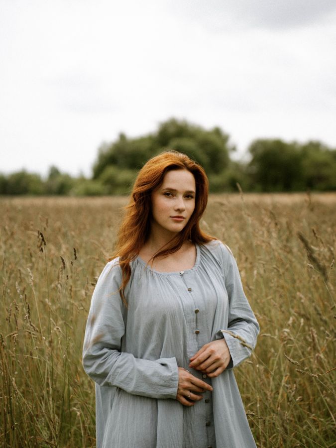 Платье Foresta из хлопка голубое