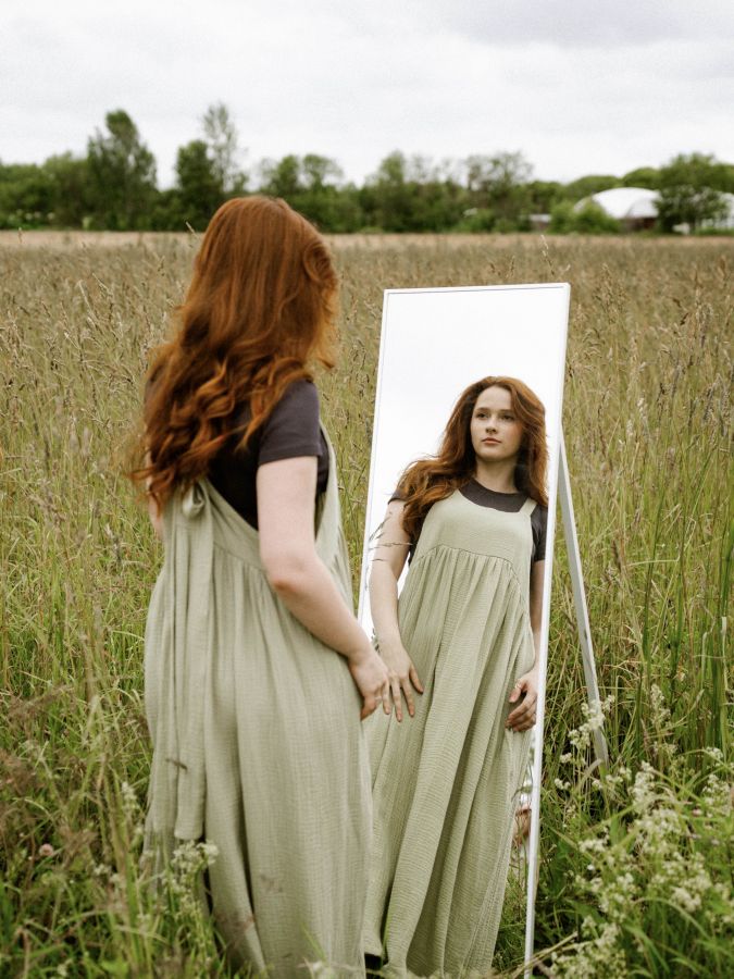 Сарафан из муслина полынь