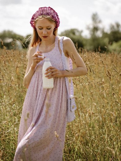 Сарафан из бамбука сиреневый