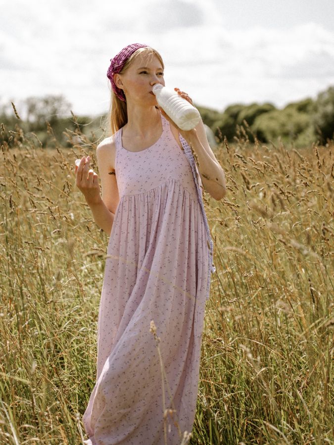 Сарафан из бамбука сиреневый