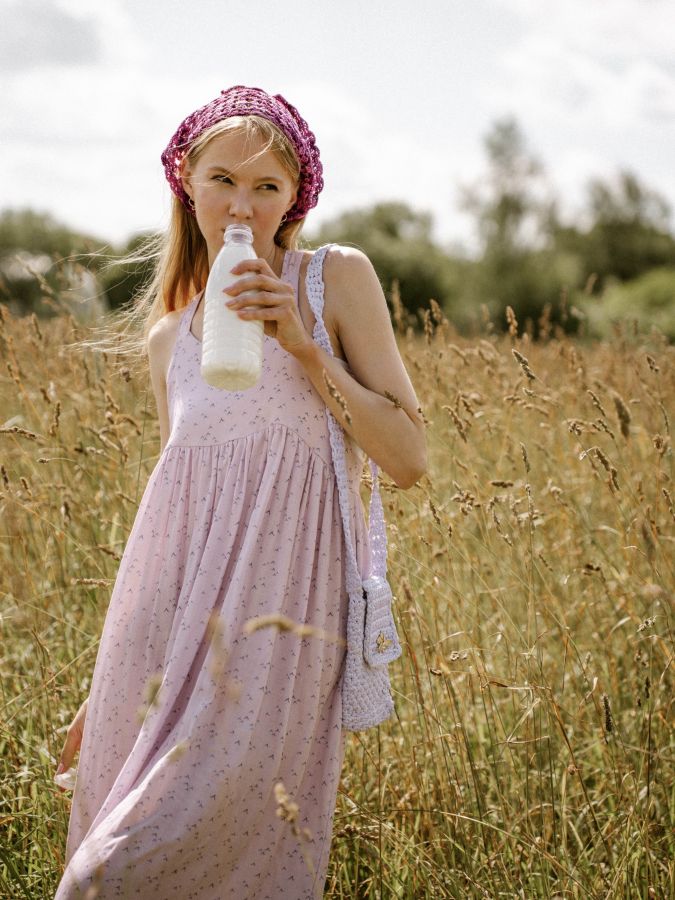 Сарафан из бамбука сиреневый