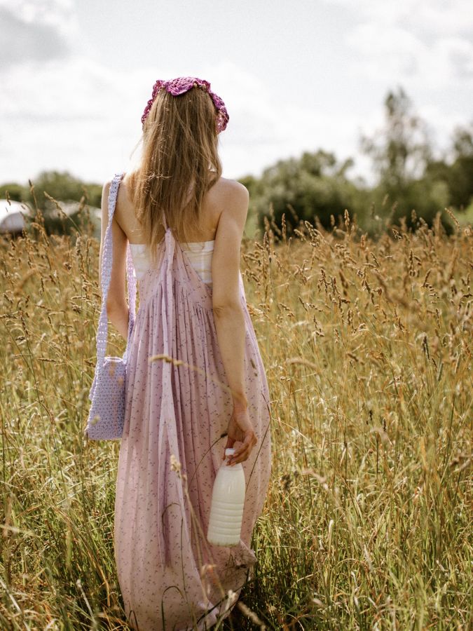 Сарафан из бамбука сиреневый