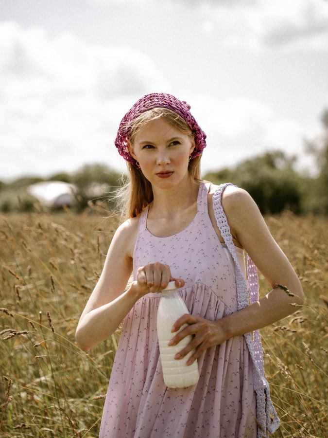 Сарафан из бамбука сиреневый