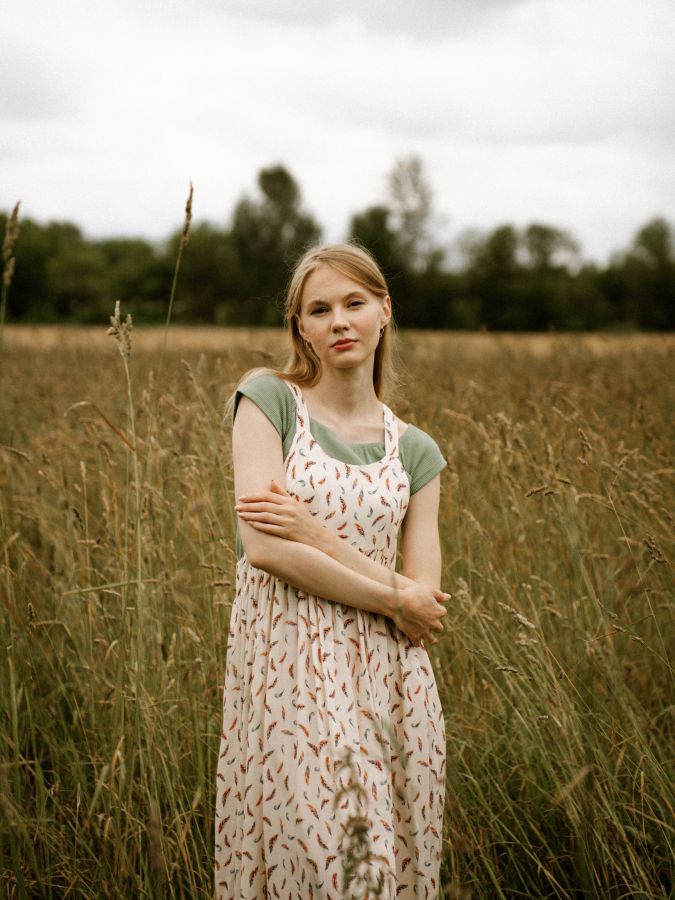 Сарафан из бамбука "Перья"