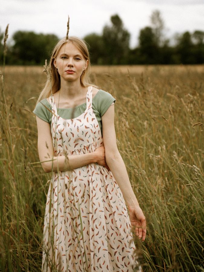 Сарафан из бамбука "Перья"