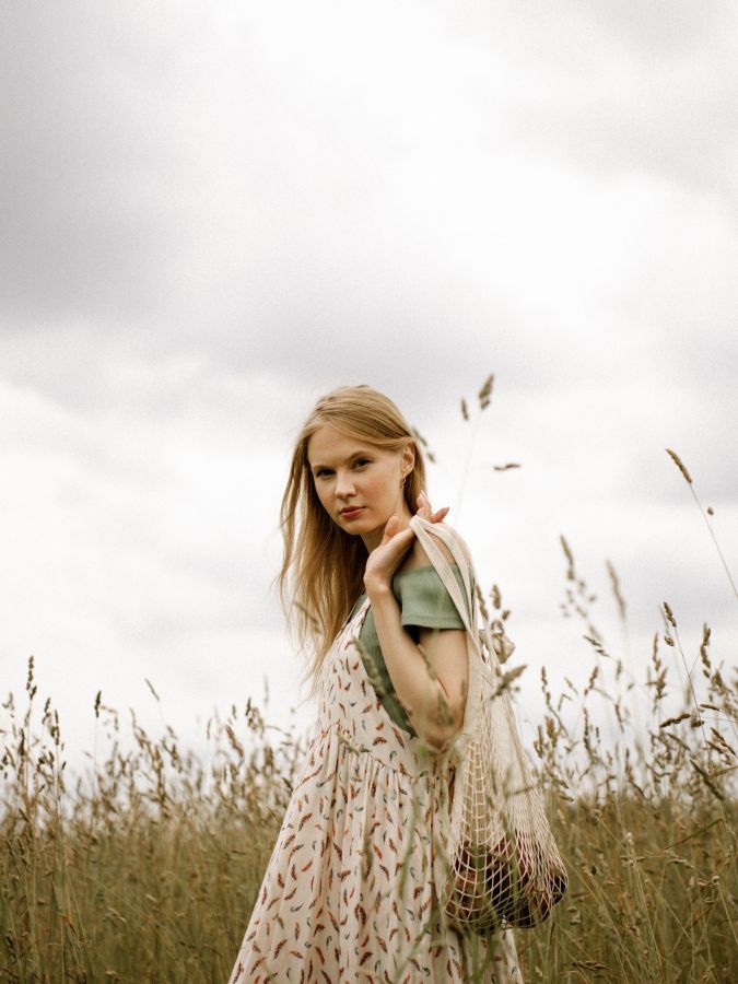 Сарафан из бамбука "Перья"