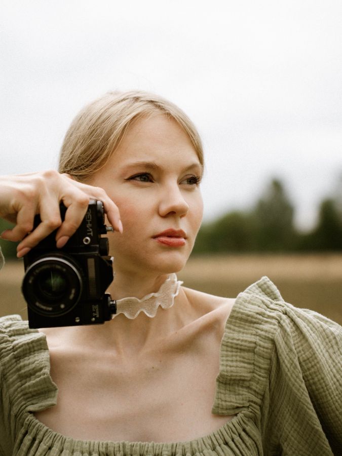 Платье Estate из муслина зеленое