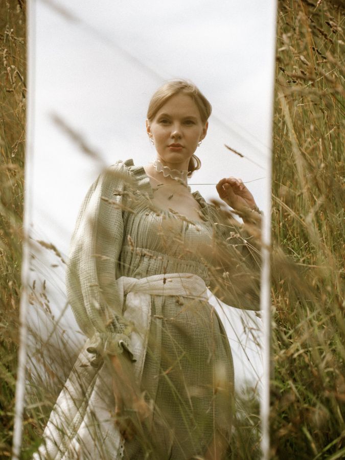 Платье Estate из муслина зеленое