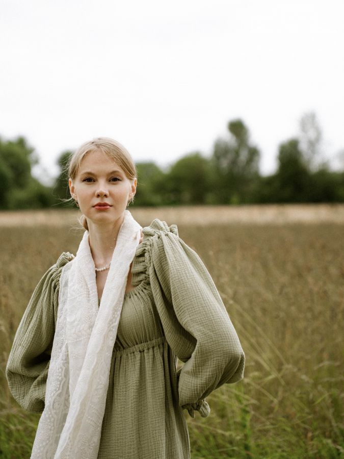 Платье Estate из муслина зеленое