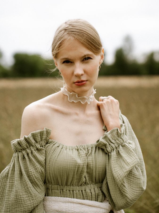 Платье Estate из муслина зеленое