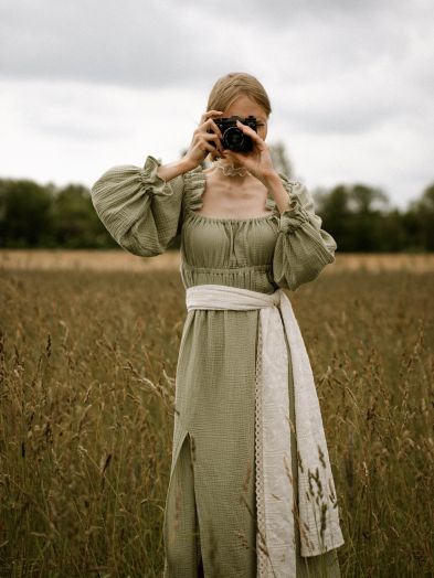 Платье Estate из муслина зеленое