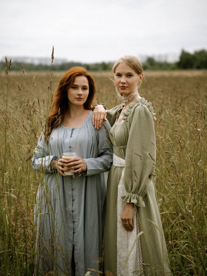 Платье Foresta из хлопка голубое