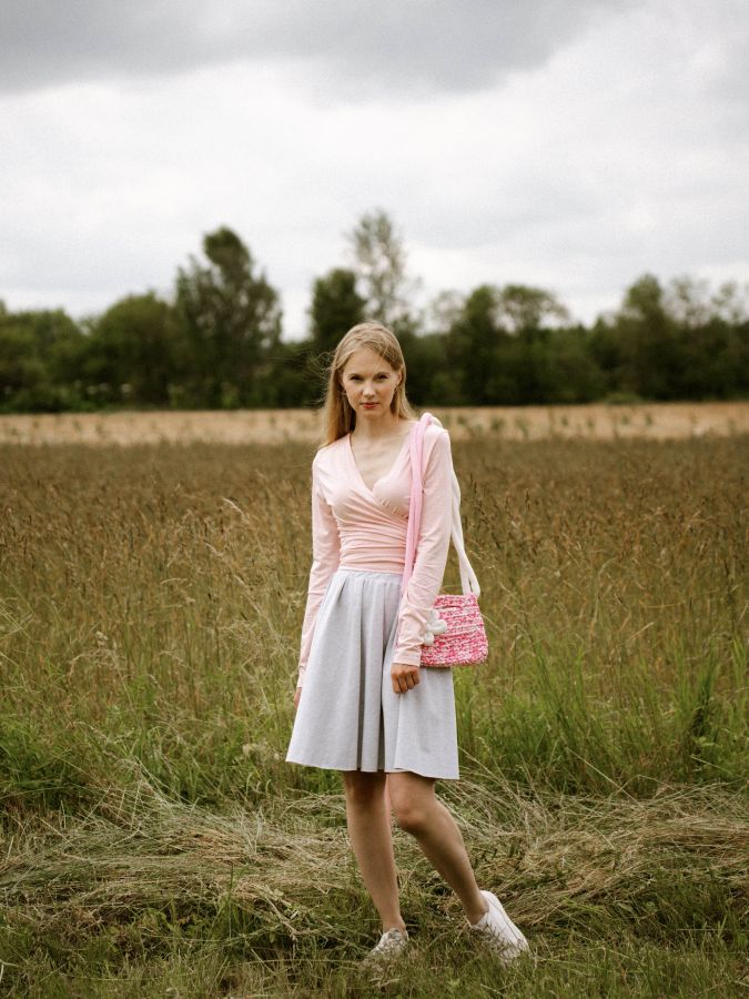 Лонгслив из кукурузы с завязками