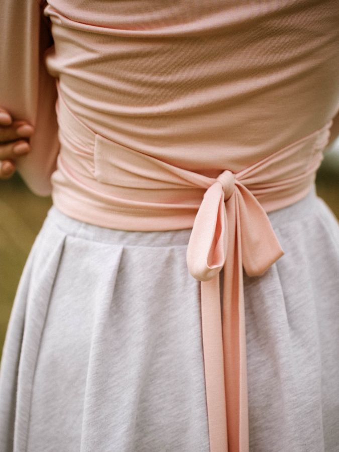 Лонгслив из кукурузы с завязками