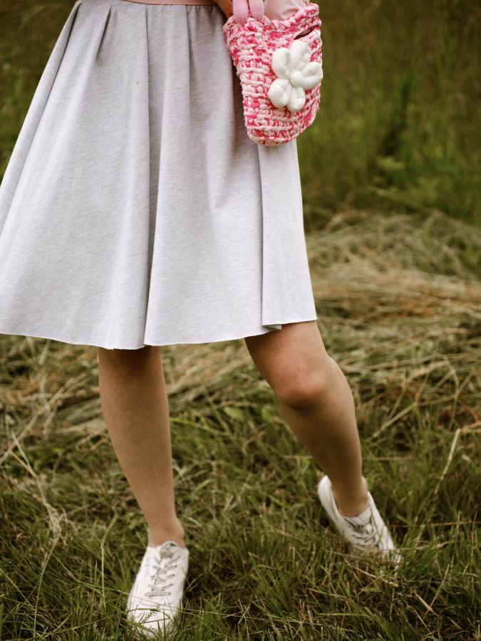 Юбка серый меланж