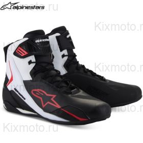 Мотоботинки Alpinestars Faster 4, чёрно-бело-красные