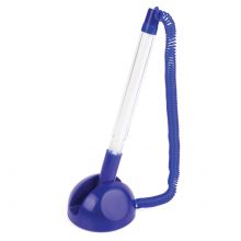 Ручка шариковая настольная BRAUBERG «Стенд-Пен», СИНЯЯ, пружинка, корпус синий, линия 0,5 мм, 140195