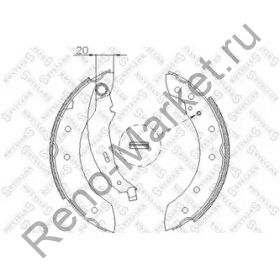 Колодки тормозные задние барабанные (203мм) Clio-II, Sumbol