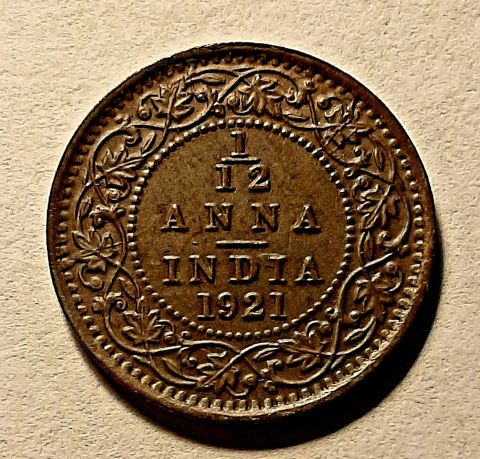 1/12 анны 1921 Индия Великобритания UNC Георг V